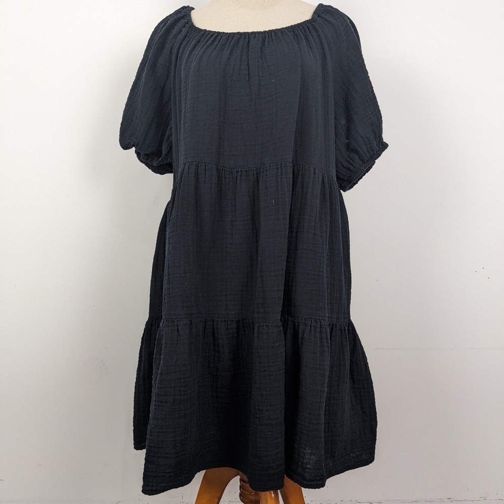 Old Navy Tiered Mini Dress Black Extra Large